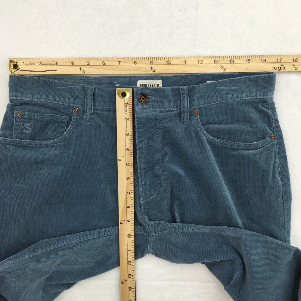 Todd Snyder Slim Fit Stretch Corduroy 5-Pocket Jeans Blue Teal Mens 32x34
